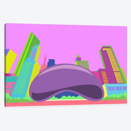 The Bean Pop Art (Chicago) Canvas Print #ICA274} by 5by5collective Canvas Art