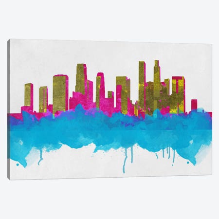 Goldleaf Watercolor Cityscape Canvas Print #ICA275} by Unknown Artist Canvas Artwork