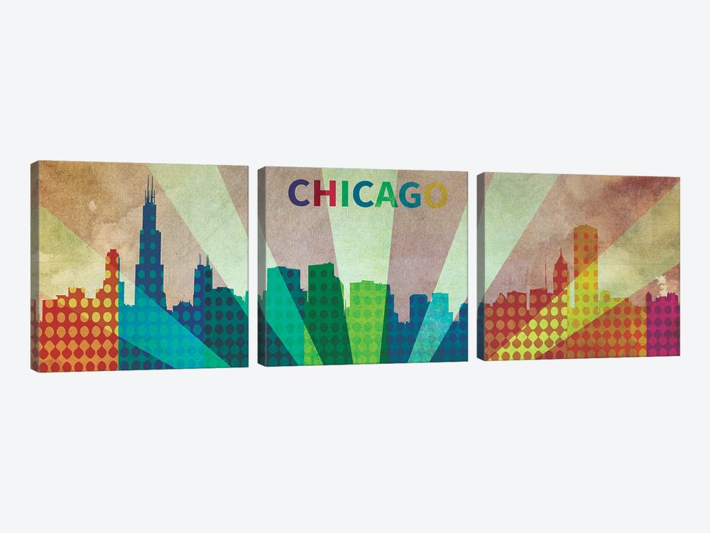 Chi City by 5by5collective 3-piece Canvas Art Print