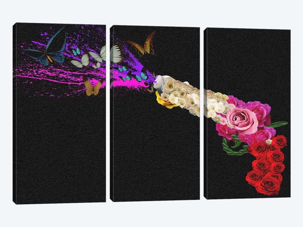 Rose Revolver by 5by5collective 3-piece Canvas Art Print