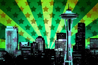 All American Seattle by 5by5collective canvas print