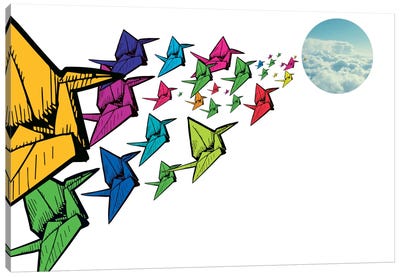 Origami Swans Canvas Art Print - Rickvez Galardo