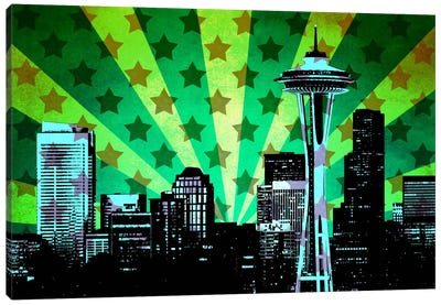 All American Seattle Canvas Art Print - Space Needle