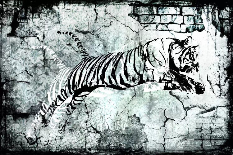 Stencil Street Art Tiger