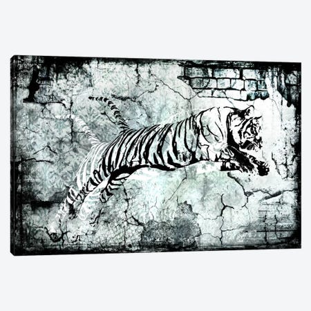 Stencil Street Art Tiger Canvas Print #ICA304} by 5by5collective Canvas Wall Art