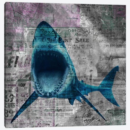 Shark Sale Canvas Print #ICA306} by Unknown Artist Canvas Art