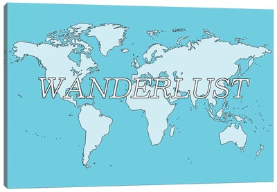 Wanderlust Canvas Art Print - World Map Art