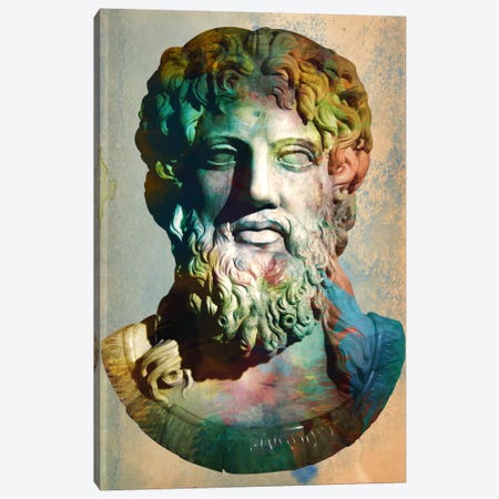 Zues Head Bust Canvas Print #ICA320} by 5by5collective Canvas Print