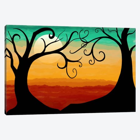Burning Sunset Canvas Print #ICA344} by Unknown Artist Canvas Wall Art