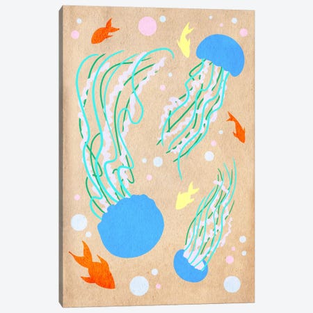 Koi's and Jellies Canvas Print #ICA357} by 5by5collective Canvas Art Print