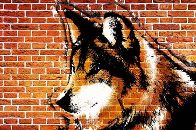 Lone Wolf Stencil by 5by5collective canvas print