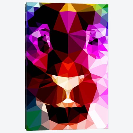 Lion Polygon Art Canvas Print #ICA366} by 5by5collective Canvas Wall Art