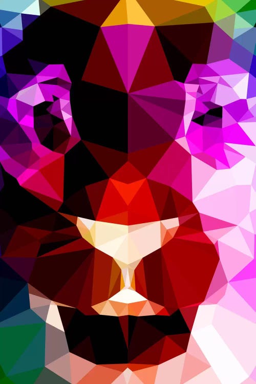 Lion Polygon Art by 5by5collective wall art