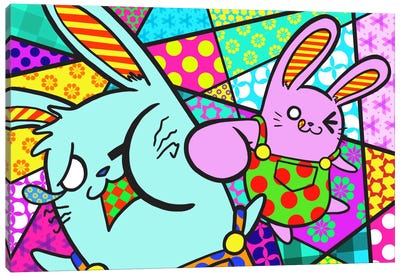 Bunny Misunderstanding Canvas Art Print - Tyrone