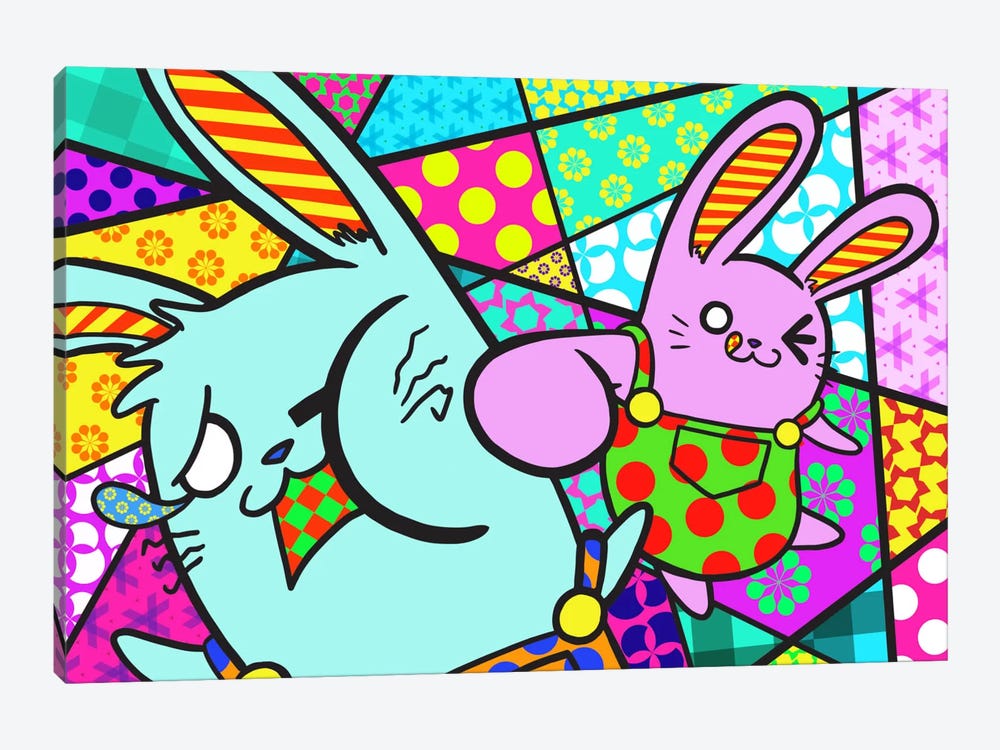 Bunny Misunderstanding by 5by5collective 1-piece Canvas Wall Art