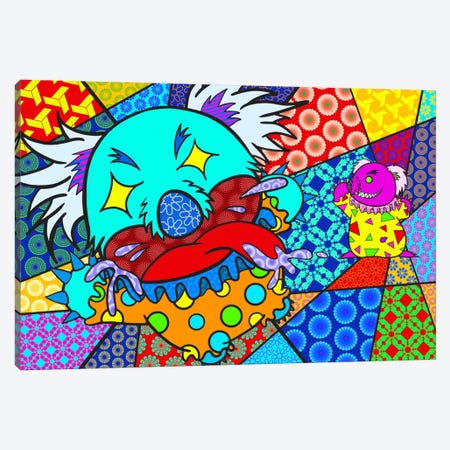 Clown Koala Canvas Print #ICA384} by 5by5collective Canvas Wall Art
