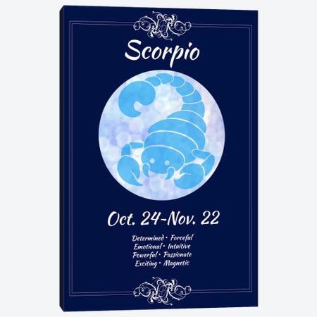 Scorpio Zodiac Canvas Print #ICA393} by 5by5collective Canvas Artwork