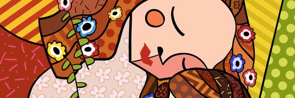 All Things Klimt: Mother and Child 2 (After Gustav Klimt) Panoramic by 5by5collective