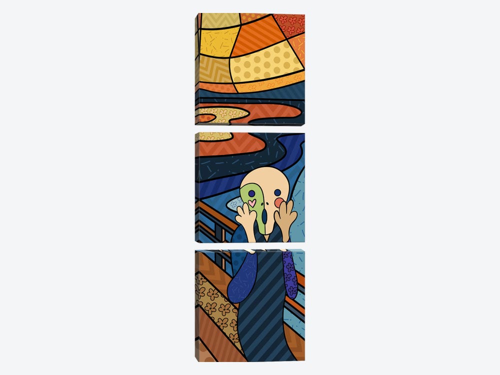 The Scream (After Edvard Munch) by 5by5collective 3-piece Canvas Wall Art