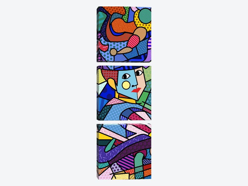 Woman With a Hat (After Henri Matisse) by 5by5collective 3-piece Canvas Wall Art