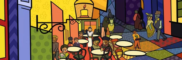 5by5collective: Cafe Terrace on the Place Du Forum 2 (After Vincent Van Gogh) by 5by5collective