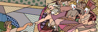 Creation of Adam (After Michelangelo) by 5by5collective multi panel art