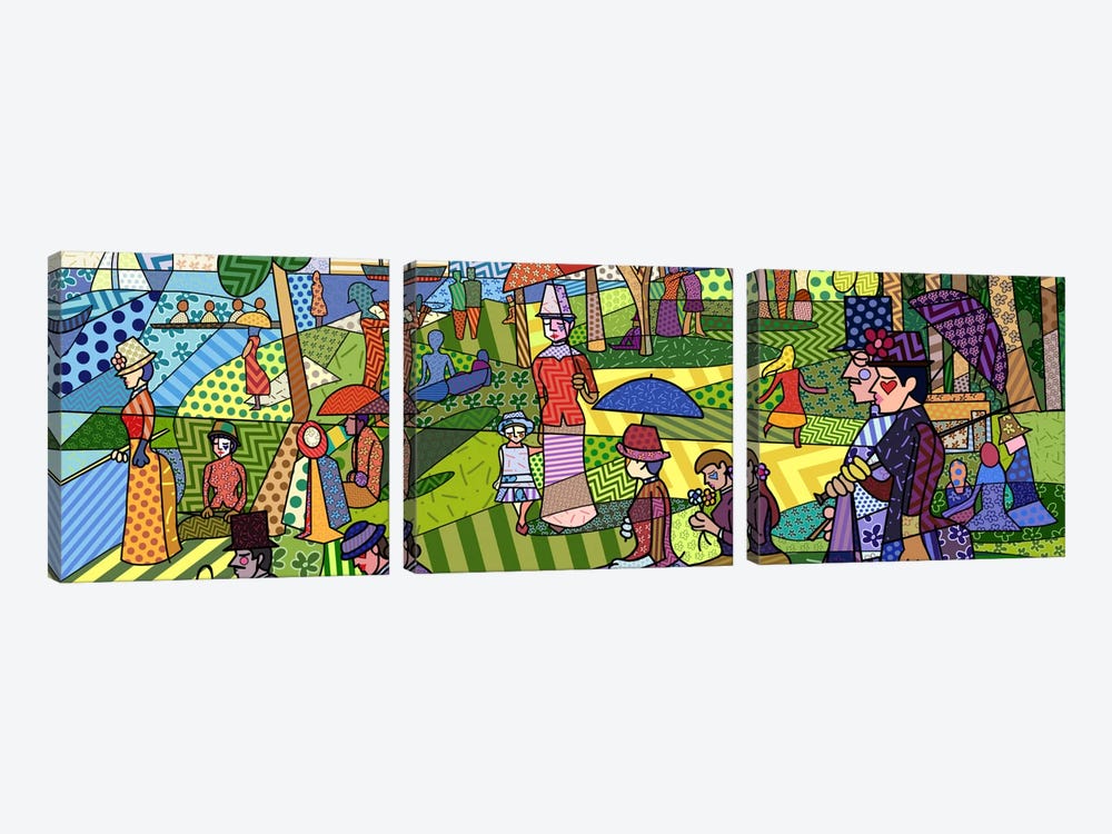 Sunday Afternoon on the Island of La Grande Jatte (After Georges-Pierre Seurat) by 5by5collective 3-piece Canvas Art