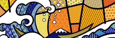 The Great Wave off Kanagawa (After Hokusai) by 5by5collective framed canvas print