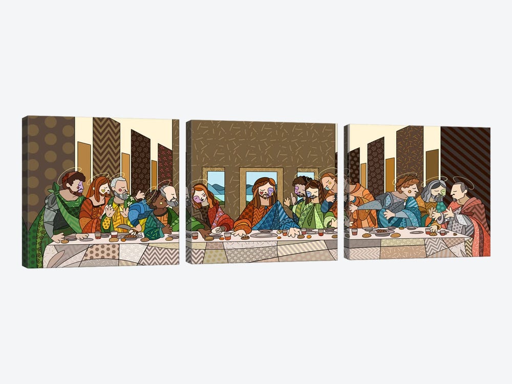 The Last Supper (After Leonardo Da Vinci) 3-piece Canvas Artwork