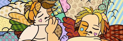 The Two Angels (After Raphael) by 5by5collective multi panel art