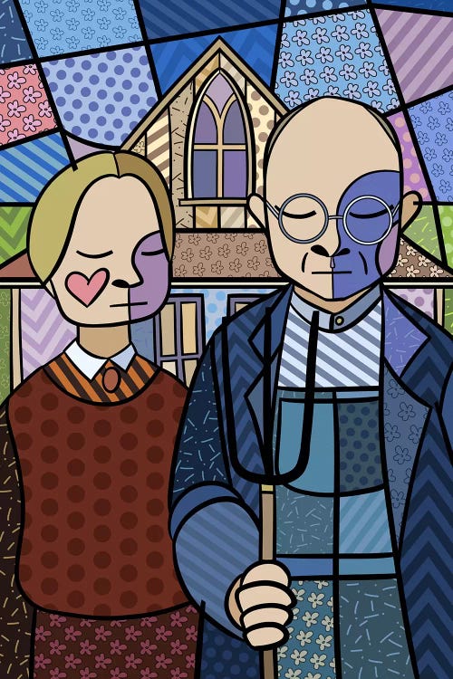 American Gothic 2 (After Grant Wood) by 5by5collective wall art