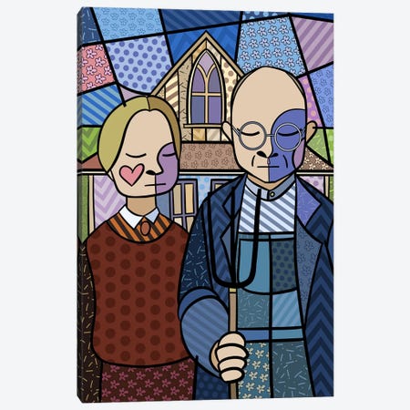 American Gothic 2 (After Grant Wood) Canvas Print #ICA435} by 5by5collective Canvas Artwork