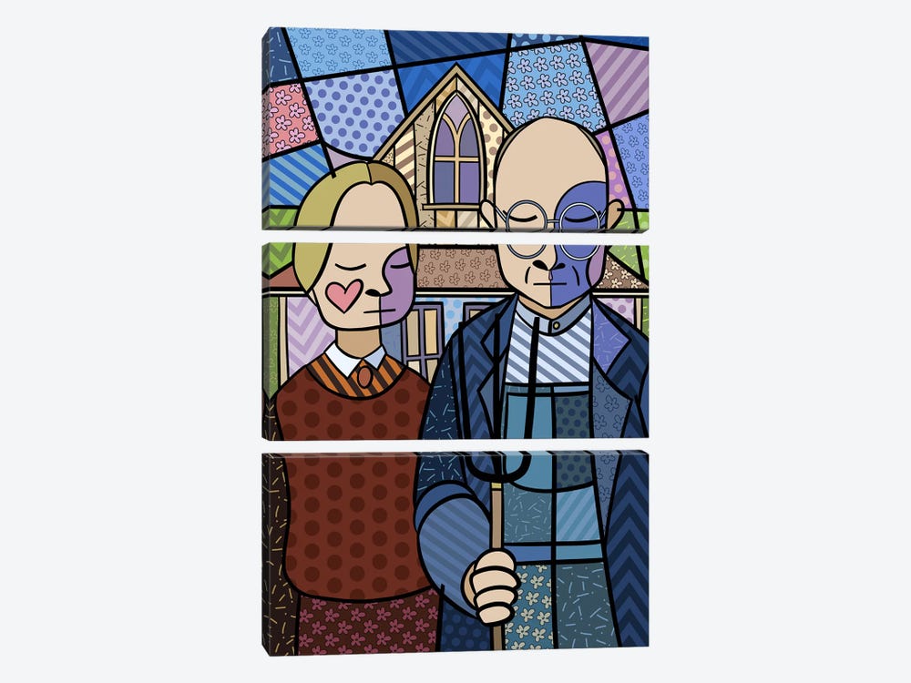 American Gothic 2 (After Grant Wood) by 5by5collective 3-piece Art Print