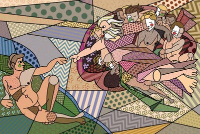 Creation of Adam 2 (After Michelangelo) by 5by5collective multi panel art