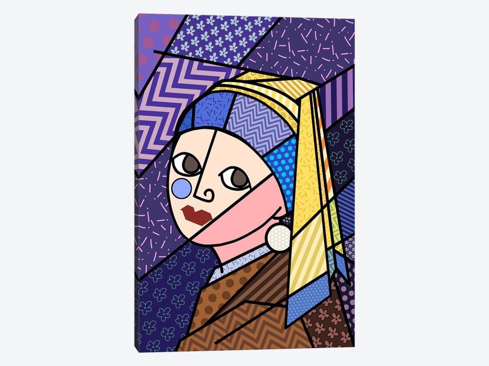 Girl With a Pearl Earring 3 (After Johannes Vermeer) by 5by5collective 1-piece Canvas Print