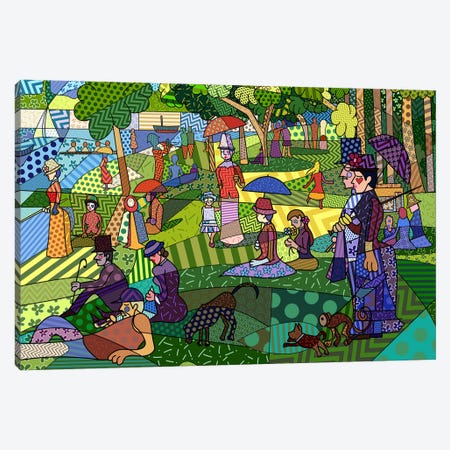 Sunday Afternoon on the Island of La Grande Jatte 2 (After Georges-Pierre Seurat) Canvas Print #ICA442} by 5by5collective Canvas Wall Art