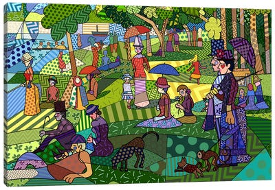 Sunday Afternoon on the Island of La Grande Jatte 2 (After Georges-Pierre Seurat) Canvas Art Print - A Sunday on La Grande Jatte Re-imagined