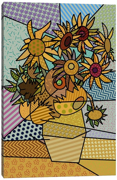 Sunflowers 2 (After Vincent Van Gogh) Canvas Art Print - Van Gogh's Sunflowers Collection