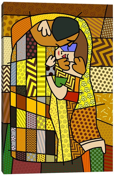 The Kiss 2 (After Gustav Klimt) Canvas Art Print - The Kiss Collection