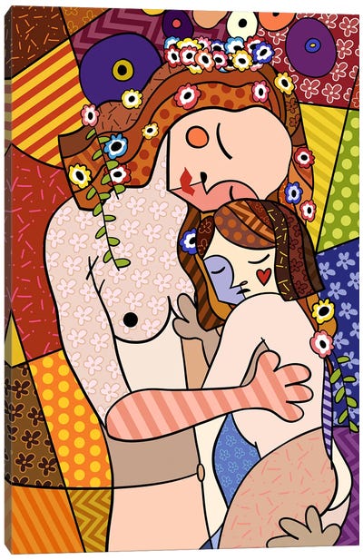 Mother and Child 2 (After Gustav Klimt) Canvas Art Print - Pop Masters Collection