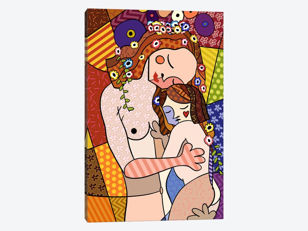 Mother and Child 2 (After Gustav Klimt) by 5by5collective 1-piece Canvas Art