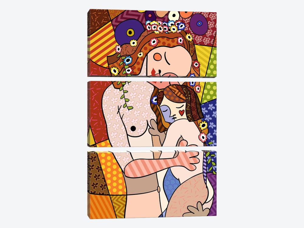 Mother and Child 2 (After Gustav Klimt) by 5by5collective 3-piece Canvas Art