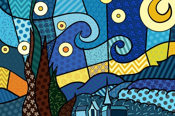 5by5collective: Starry Night 2 (After Vincent Van Gogh) by 5by5collective