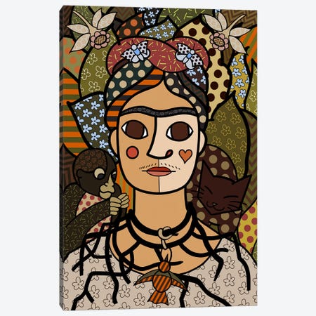 Self Portrait (After Frida Kahlo) Canvas Print #ICA452} by 5by5collective Art Print