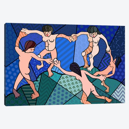 The Dance 2 (After Henri Matisse) Canvas Print #ICA457} by 5by5collective Canvas Wall Art