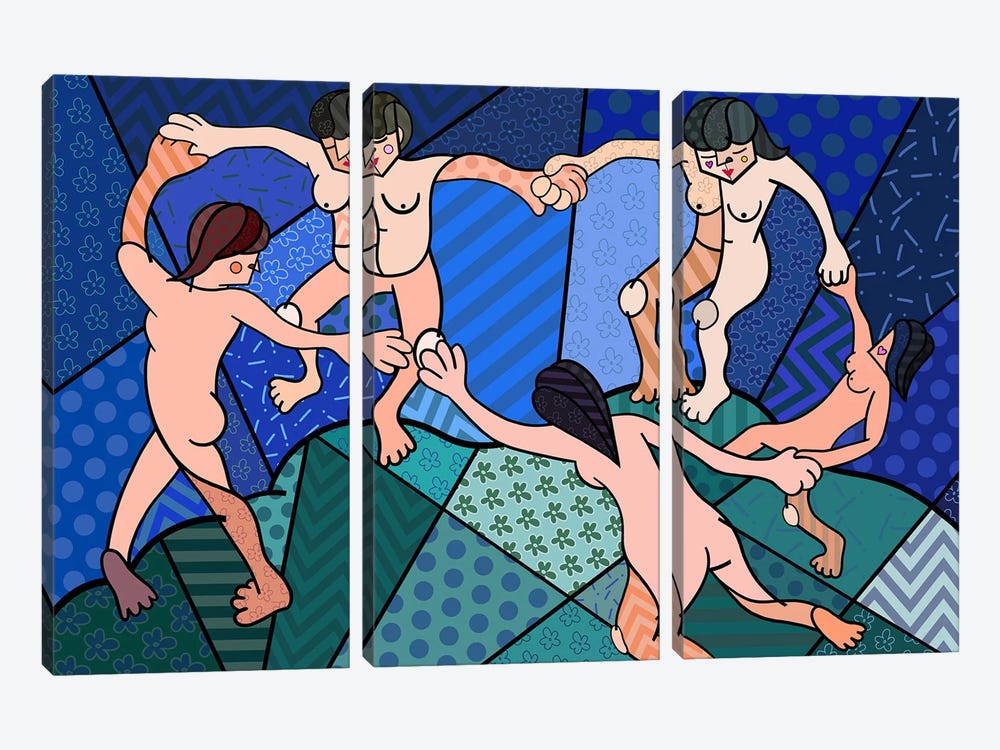 The Dance 2 (After Henri Matisse) by 5by5collective 3-piece Canvas Print