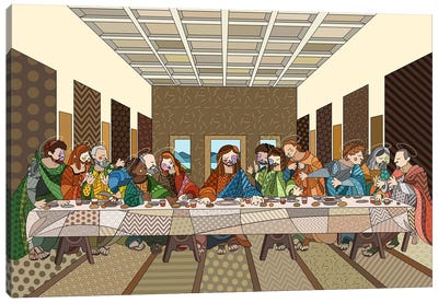 The Last Supper 2 (After Leonardo Da Vinci) Canvas Art Print - The Last Supper Reimagined