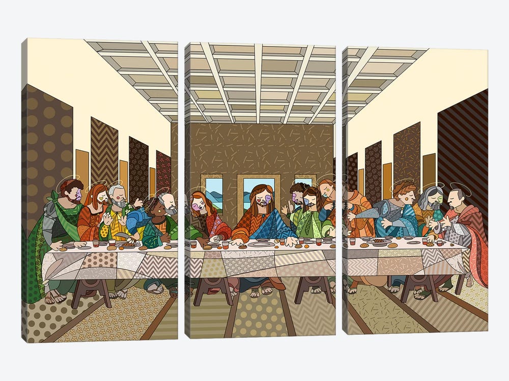 The Last Supper 2 (After Leonardo Da Vinci) by 5by5collective 3-piece Canvas Artwork