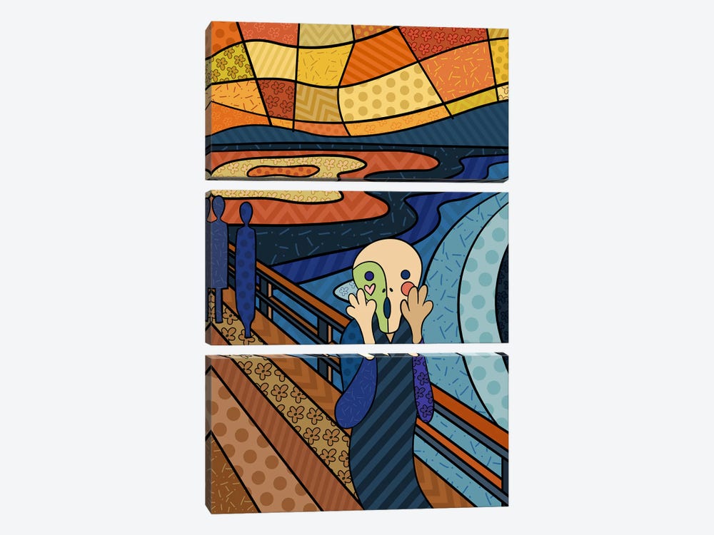 The Scream 3 (After Edvard Munch) by 5by5collective 3-piece Art Print