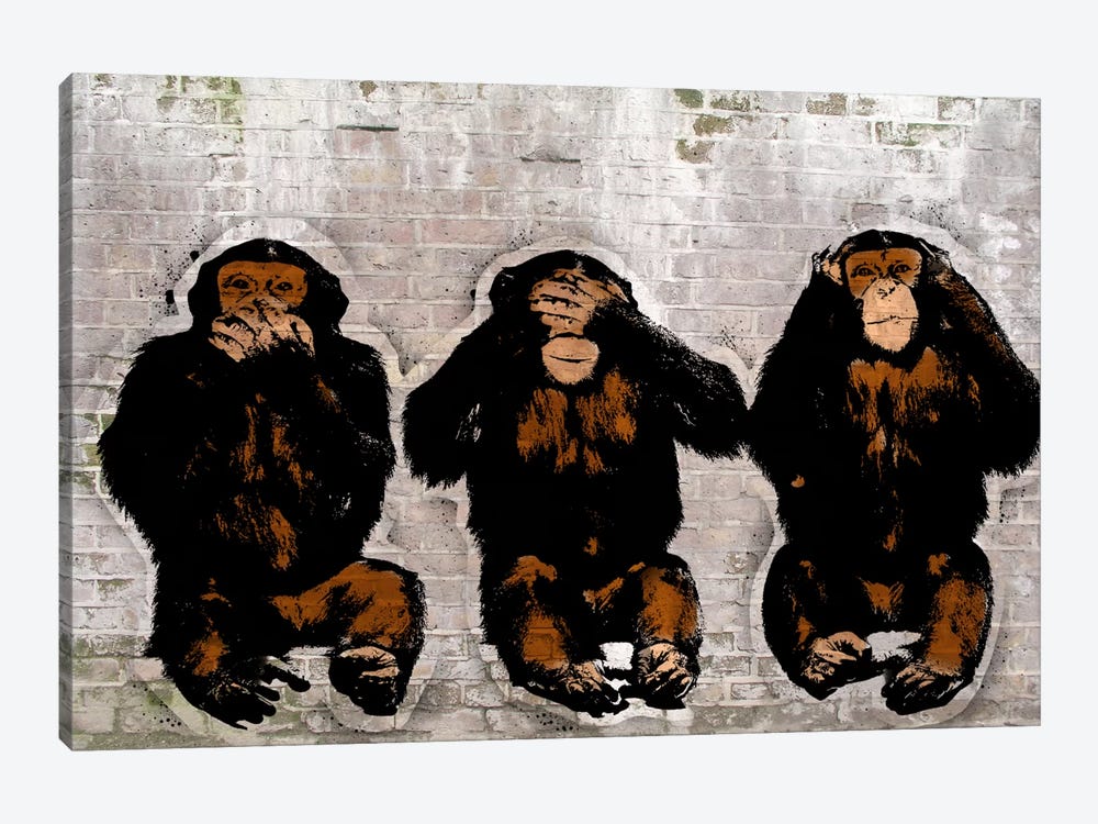 Monkey See, Monkey Do by 5by5collective 1-piece Canvas Art Print
